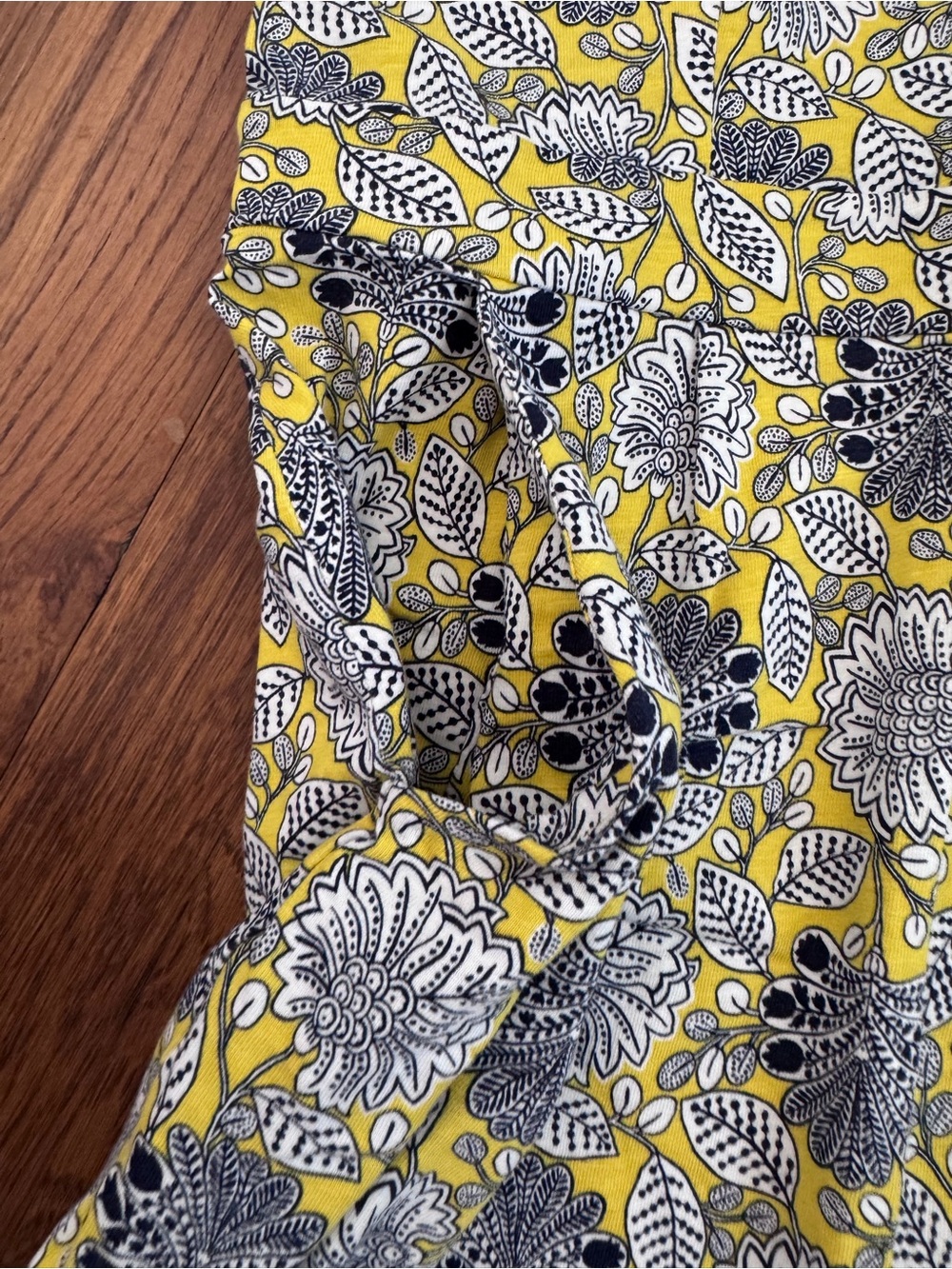 * Boden Yellow and navy print casual dress - Picture 3 of 4